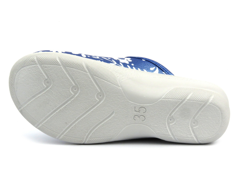 Klapki damskie medyczne ze skórzaną wkładką - Inblu 50-51, ciemnoniebieskie