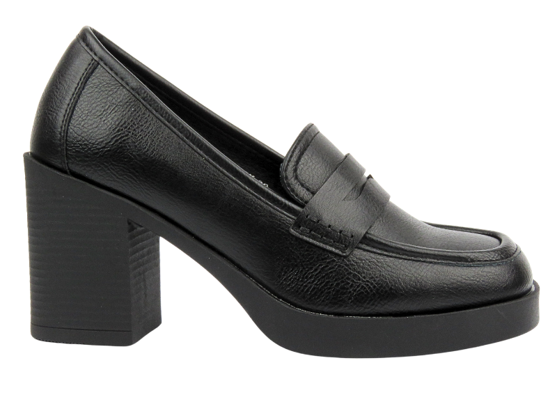 Półbuty Damskie Potocki 24-12451 Czarne Wsuwane Eleganckie