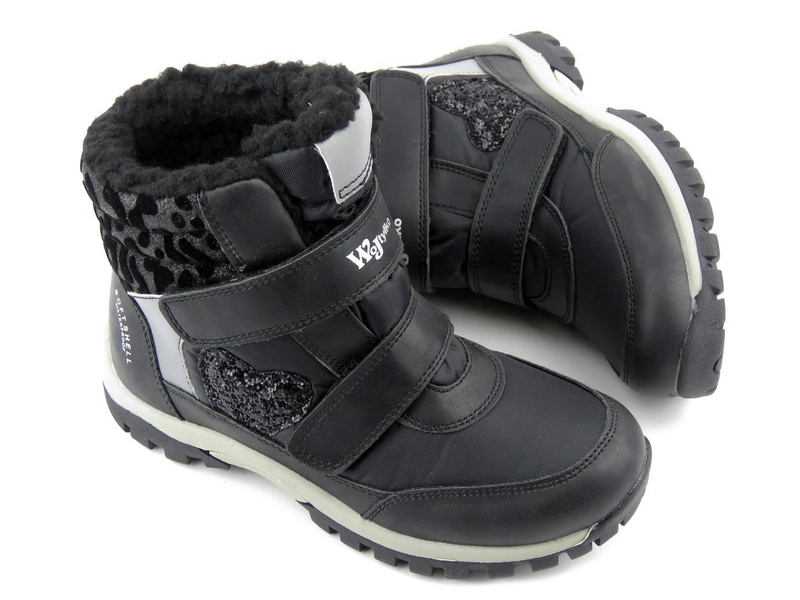 Śniegowce dziecięce SOFTSHELL - WOJTYŁKO 21038, czarne