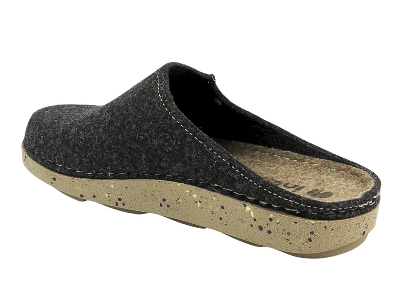 Kapcie Męskie Filcowe Na Grubej Podeszwie Inblu MT-11 Szare Wsuwane