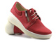 Wygodne półbuty damskie na grubej podeszwie - Helios Komfort 328S, czerwone