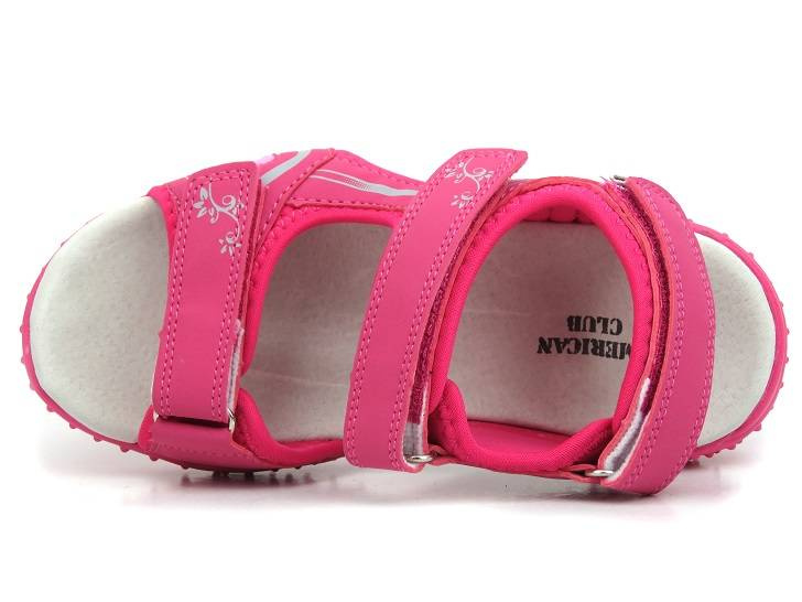 Sandały dziecięce ze skórzaną wkładką - AMERICAN CLUB HL 05/21, fuksjowe