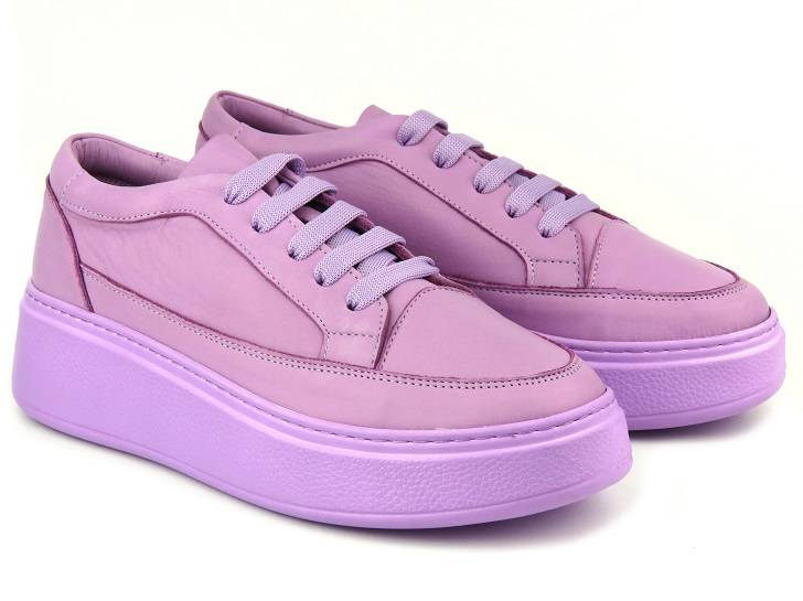 Fioletowe sneakersy damskie na platformie - VENEZIA 01801-71