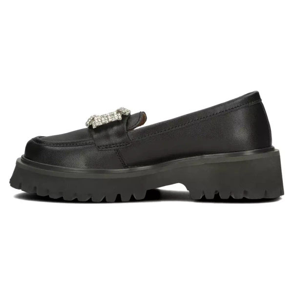 Skórzane półbuty, loafersy damskie  - Filippo DP4793/23, czarne