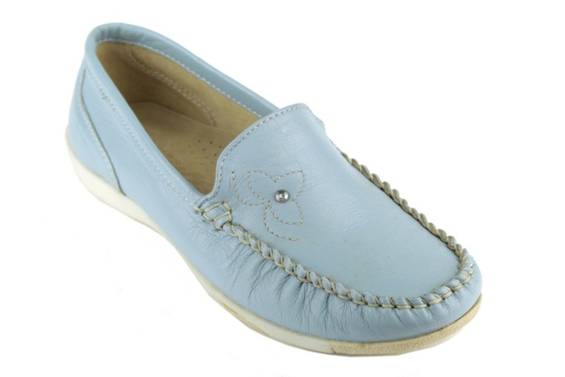 Skórzane półbuty dla dziewczynki - Helios 419, niebieskie