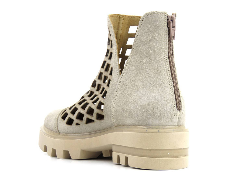 Lekkie botki damskie, workery wiosenne - MACIEJKA 05481, beżowe