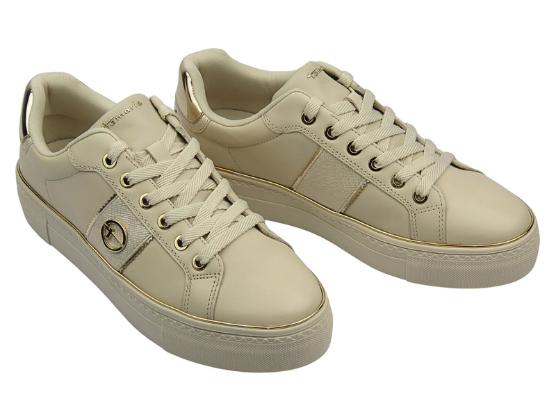 Sneakersy damskie - TAMARIS 1-23724-42, beżowe