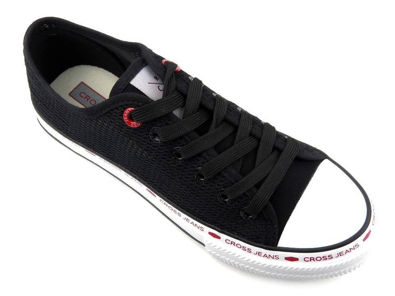 Siateczkowe trampki damskie na wiosnę i lato - Cross Jeans FF2R4015C, czarne