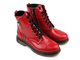 Skórzane trapery, botki damskie HELIOS Komfort 578S, czerwone, lakierowane
