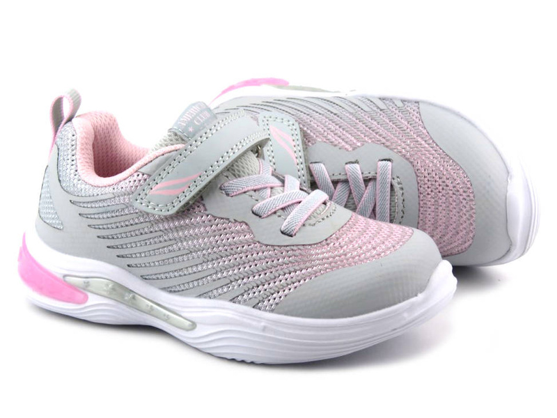 Sneakersy, buty sportowe dla dziewczynki - AMERICAN CLUB ES 132/23, szare