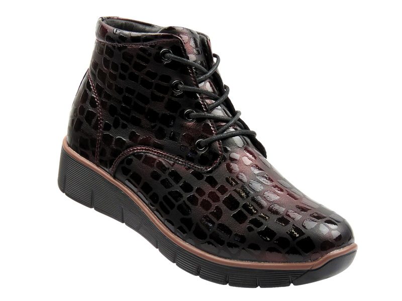 Ocieplane botki damskie - Cambell 25-40317, bordowe