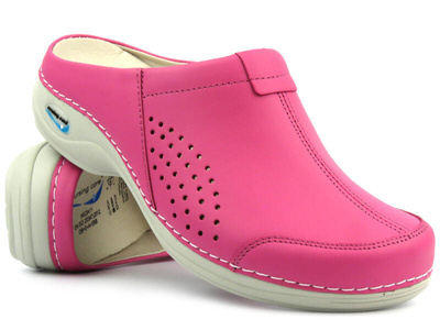 Wygodne, medyczne klapki damskie - Nursing Care WG3A09, różowe