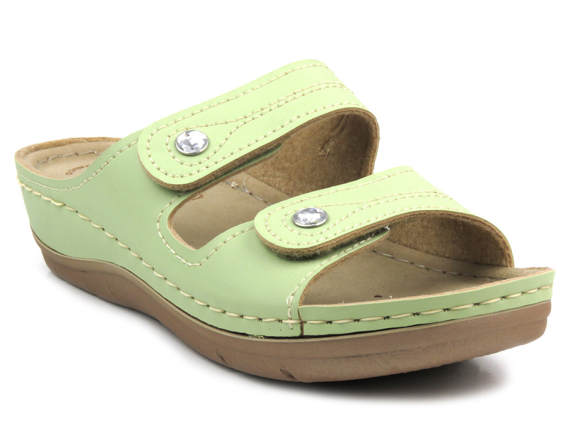 Wygodne klapki damskie - INBLU MALVA, zielone
