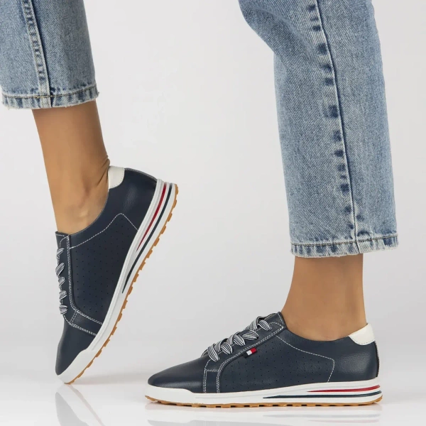 Skórzane półbuty damskie granatowe Filippo DP3509