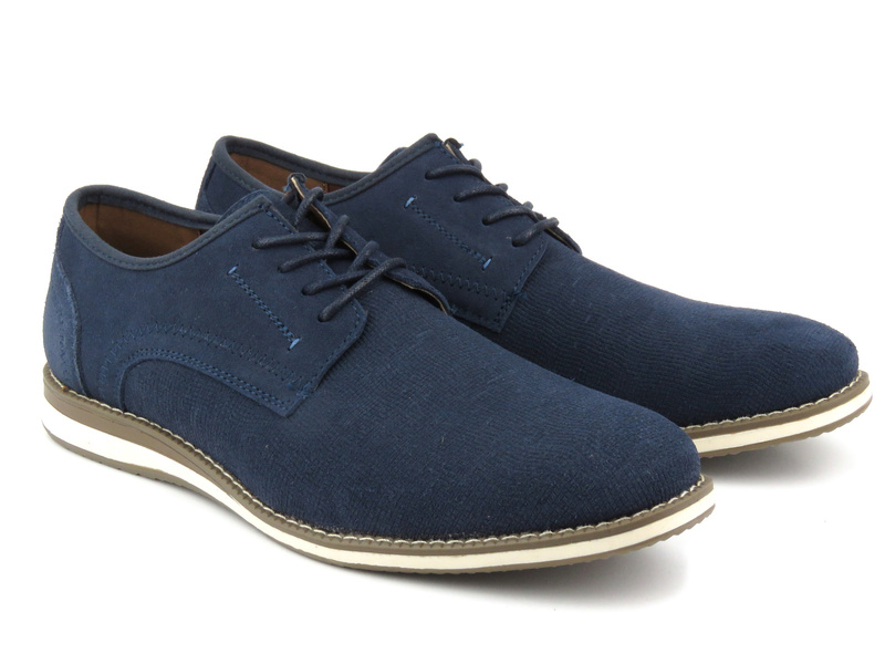 Skórzane półbuty męskie - AMERICAN CLUB CY76/23, granatowe