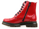 Skórzane trapery, botki damskie HELIOS Komfort 578S, czerwone, lakierowane