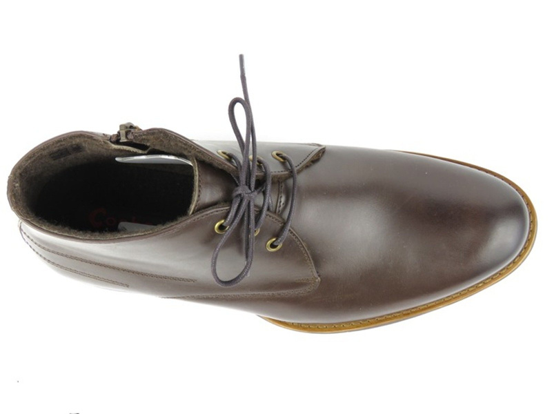 Trzewiki męskie z ociepleniem - Conhpol 4975, ciemny brąz