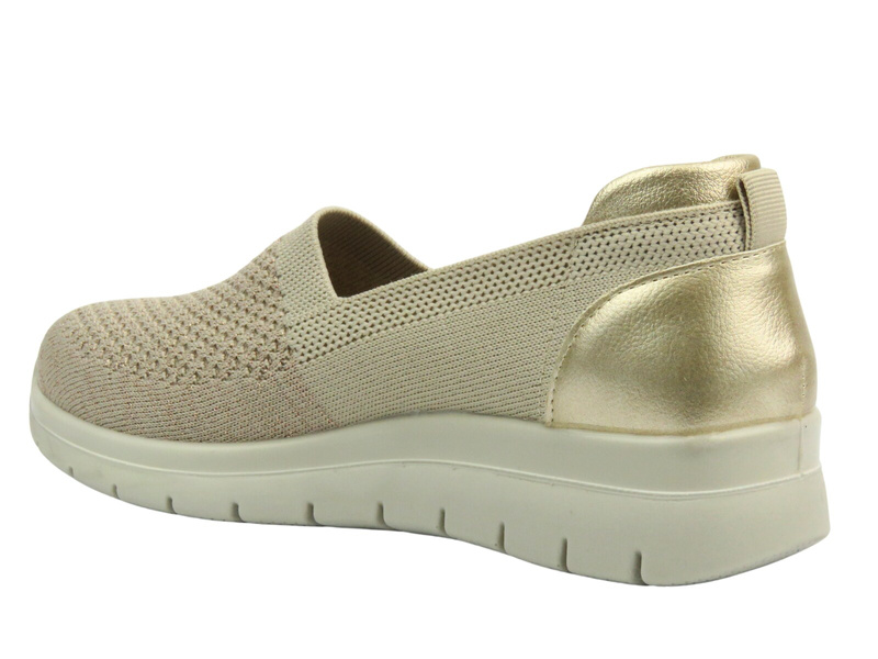 Półbuty, espadryle damskie - Unisoft 25PB02-8855, złote
