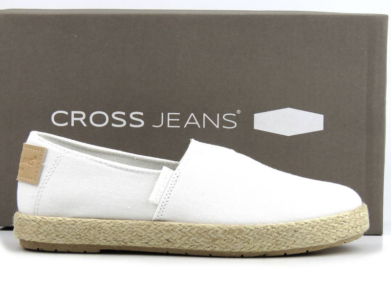 Espadryle damskie, półbuty na lato - CROSS JEANS JJ2R4001C, białe
