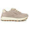 Wygodne sneakersy damskie ze skóry naturalnej zamszowej na platformie Filippo DP7498/26, beżowe