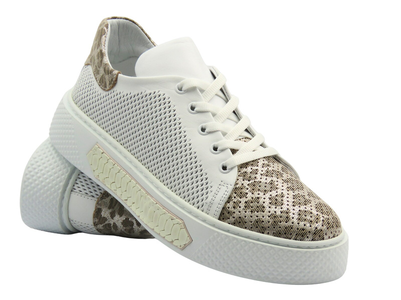 Buty sportowe damskie skórzane białe VENEZIA L079LEWTOSP033