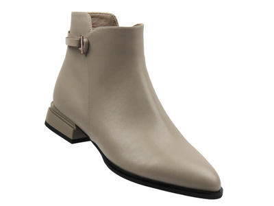 Skórzane botki damskie beżowe Cambell 25-55317