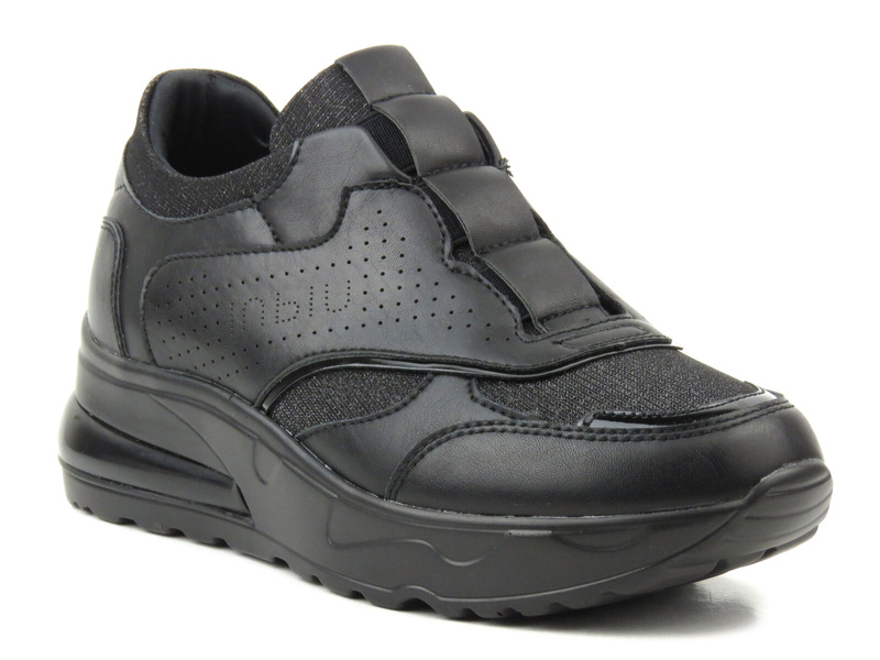 Wsuwane sneakersy damskie - INBLU IN-239, czarne