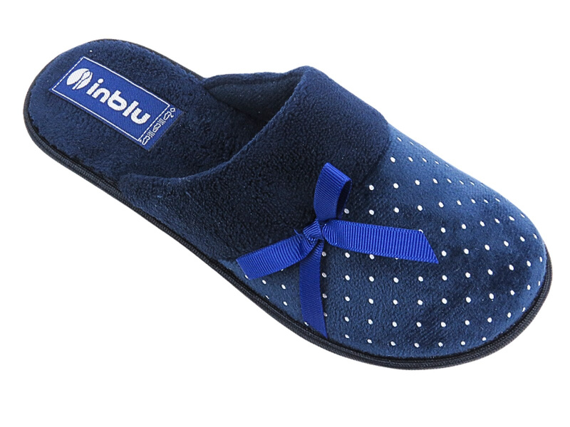 Kapcie Damskie Domowe - Inblu LB-72 Granat - Wsuwane 