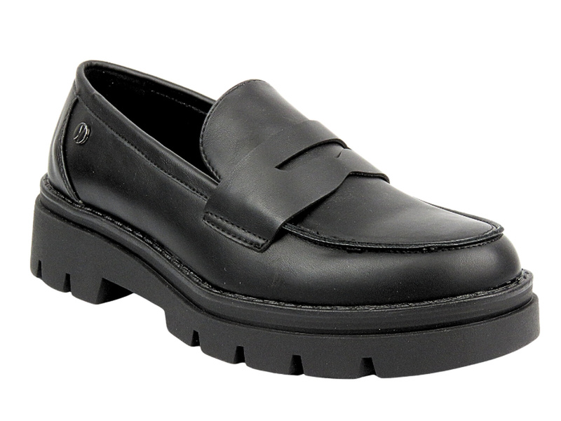 Półbuty Mokasyny Damskie - Inblu IC-27 Czarne - Wsuwane