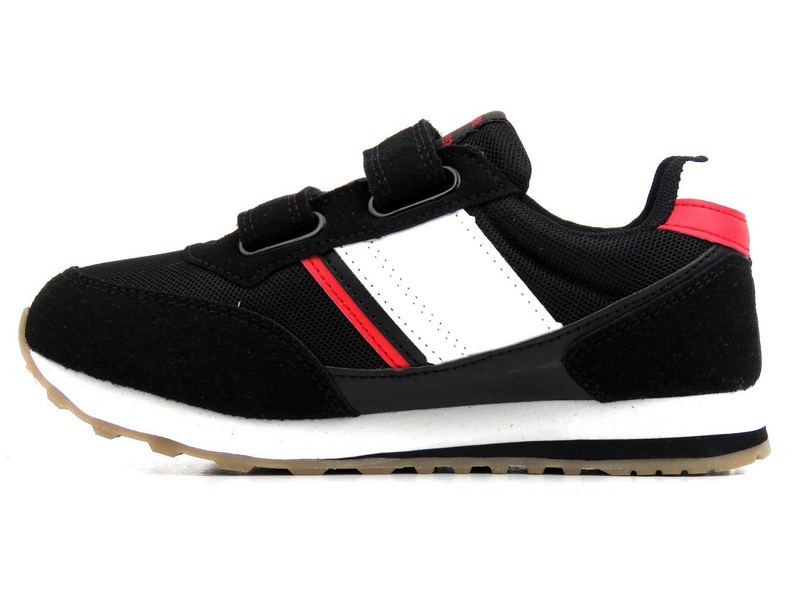 Buty dziecięce sportowe na rzepy - American Club ES 90/22, czarne