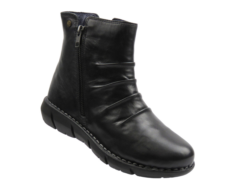 Botki damskie z dwoma suwakami czarne Maciejka P7232-01/00-7