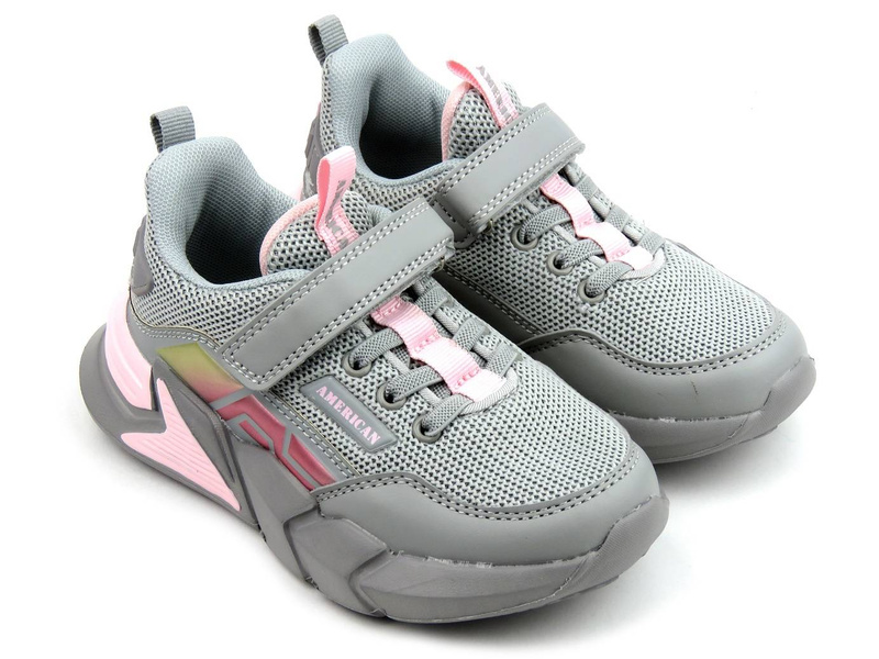 Sneakersy, buty sportowe dla dziewczynki - AMERICAN CLUB AA 27/22, szare