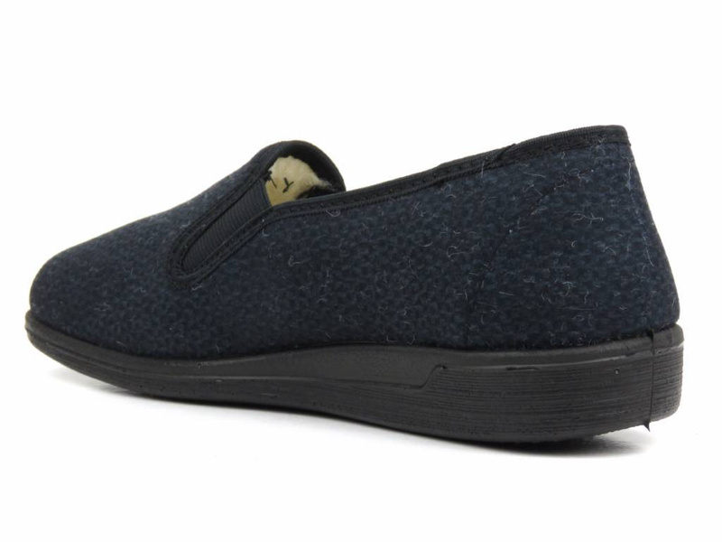 Cieplutkie kapcie męskie z kożuchem - Befado Dr Orto 013M319, granatowe