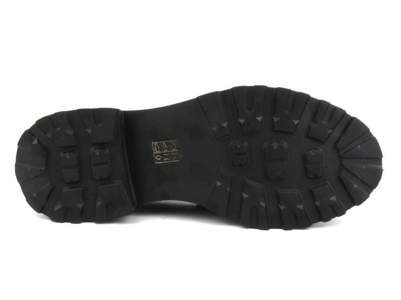 Loafersy damskie z ozdobną cholewką - VENEZIA 00103420D 827, czarne