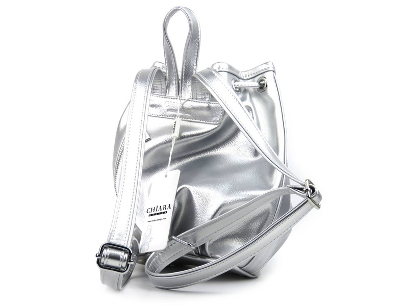 Plecak, worek, torba na plecy - Chiara, srebrny
