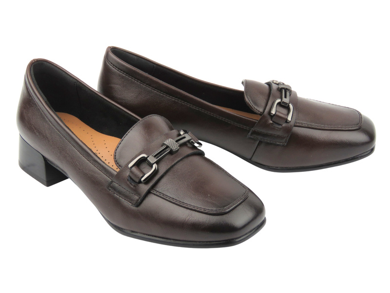 Eleganckie mokasyny damskie Vinceza 39978, brązowe