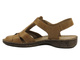 Skórzane sandały damskie z zabudowanym przodem jasnobrązowe Helios Komfort 152