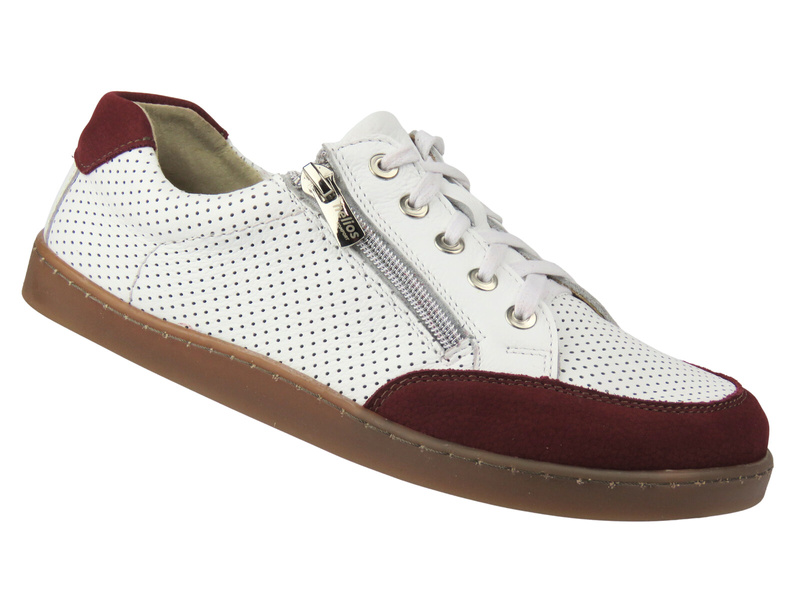 Barefoot skórzane minimalistyczne półbuty damskie Helios Komfort 470, białe 3