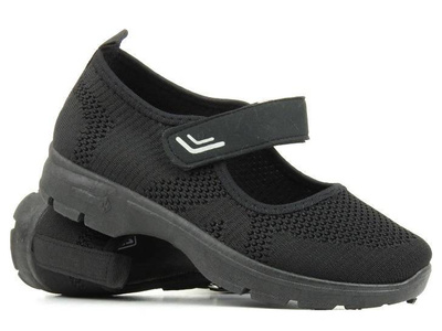 Półbuty, buty damskie na rzep - NEWS 21TX02-3682, czarne