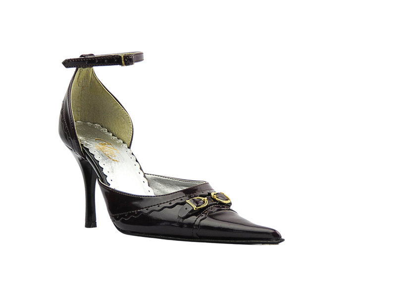 Lakierowane czółenka damskie na szpilce - Vigo 665 fioletowe