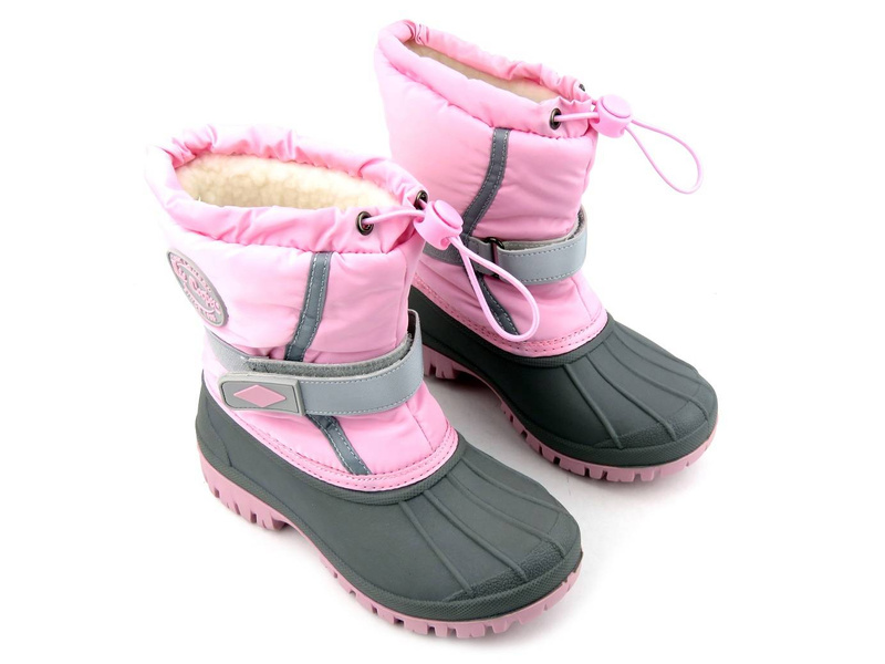 Śniegowce dziecięce LEE COOPER LCJ-21-44-0521K, różowe z regulacją