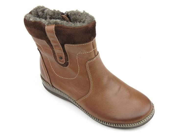 Botki damskie HELIOS 697, brązowe