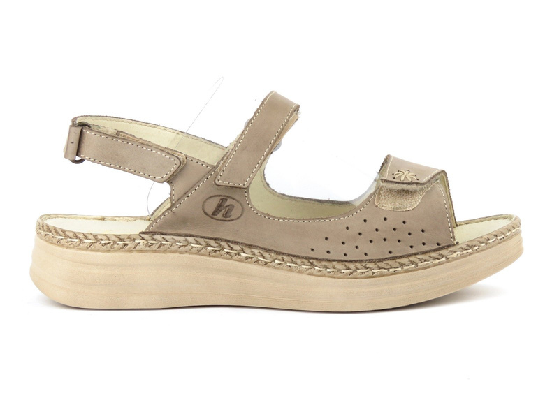 Sandały damskie na grubej, wygodnej podeszwie - HELIOS Komfort 238, beżowe