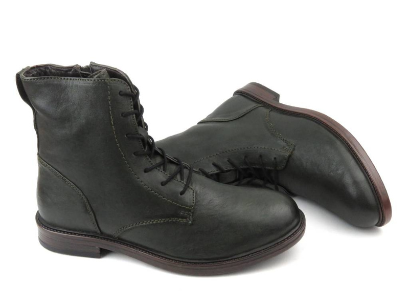Skórzane botki męskie - Venezia 46902, zielone