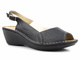 Wygodne sandały damskie ze skóry licowej - HELIOS Komfort 212, czarne