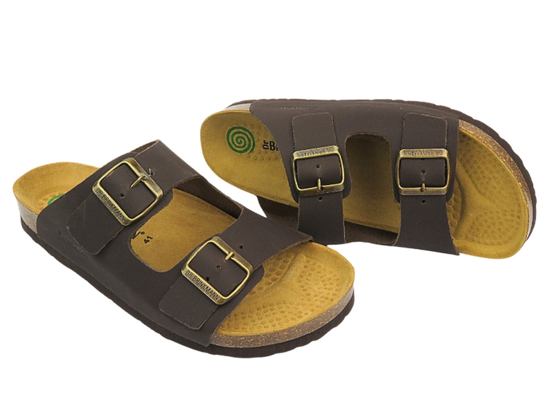 Wygodne klapki męskie klasyczne brązowe Brinkmann 600047-02