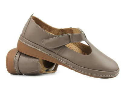 Półbuty damskie komfortowe - Manitu 840028-08, beżowe