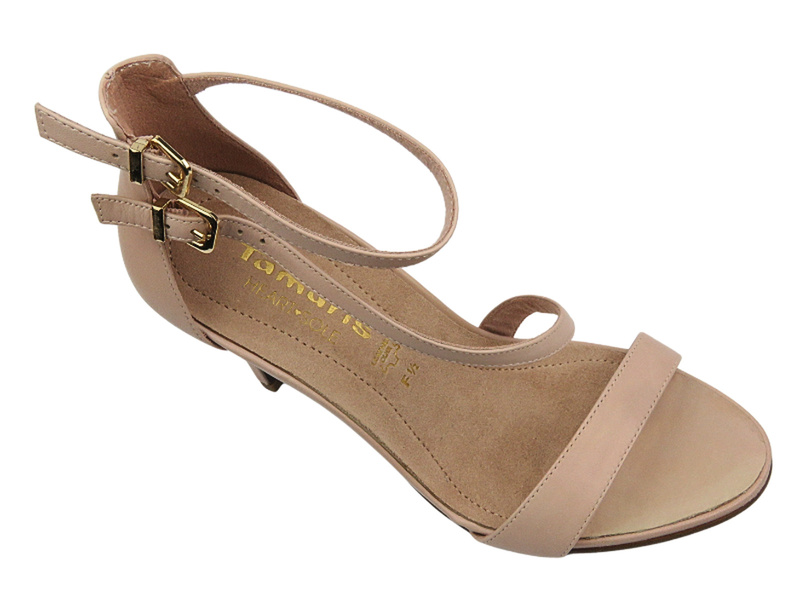 Eleganckie Sandały Damskie Na Szpilce - Tamaris 1-28368-28 Różowe Na Sprzączkę