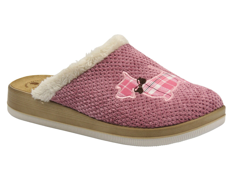 Miękkie kapcie damskie ze skórzaną wkładką różowe Inblu CT-42