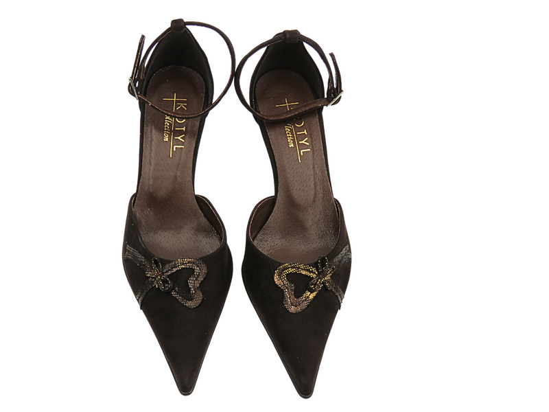 Czółenka na szpilce - KOTYL 271, brązowe